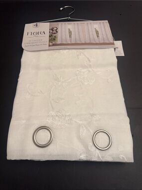 FLORA Collection Set Of Four Embroidery Panels - 37"x84" - BARBARA